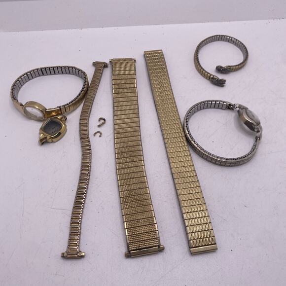 Lot Of Vintage 10k GP Gold Watch Bands Mens Womens Some Wearable 108 Grams main image 5
